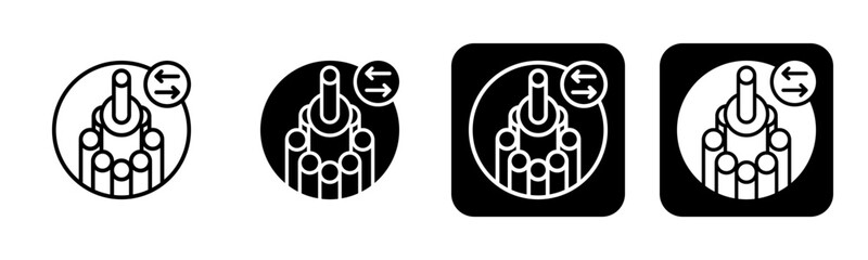 Fiber Optic Icon Line and Black Fill Style Collection