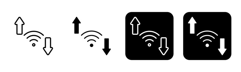 Network Traffic Icon Line and Black Fill Style Collection