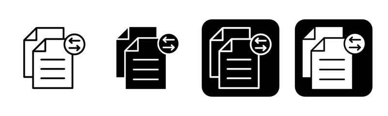 File Transfer Icon Line and Black Fill Style Collection