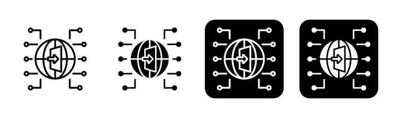 Gateway Icon Line and Black Fill Style Collection