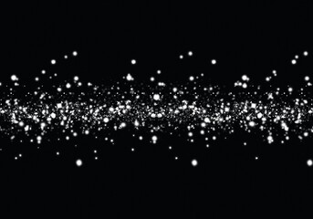 Abstrac Metallic Stars Sparkling Confetti Glitter on Black Background