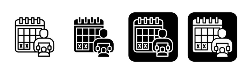 Bereavement Icon Line and Black Fill Style Collection