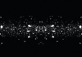 Abstrac Metallic Stars Sparkling Confetti Glitter on Black Background