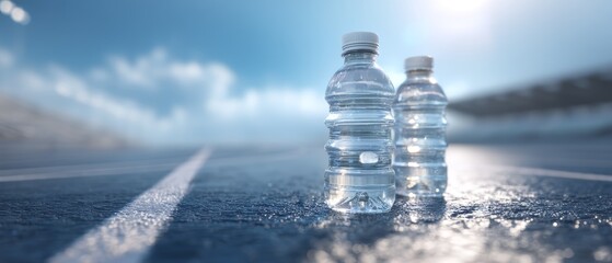 High Resolution Product Photography of Mineral Water Bottles Outdoors