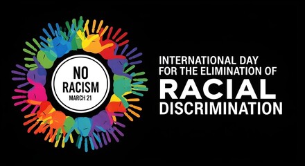 International day for the elimination of racial discrimination with colorful handprints