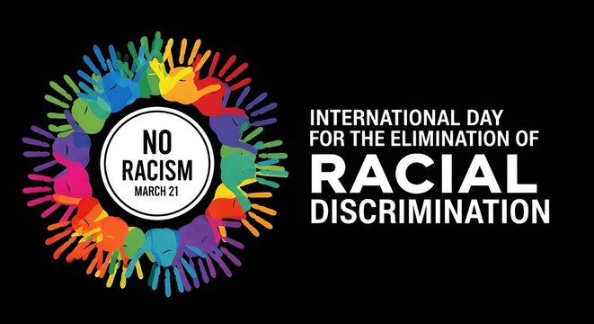 International day for the elimination of racial discrimination with colorful handprints