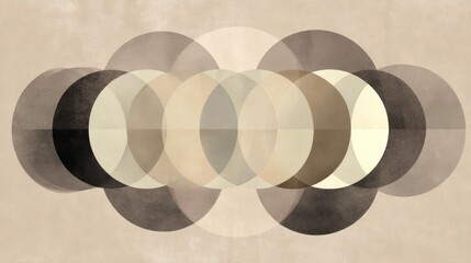 Minimal Abstract Design with Equal Sized Circles Arranged in Layers