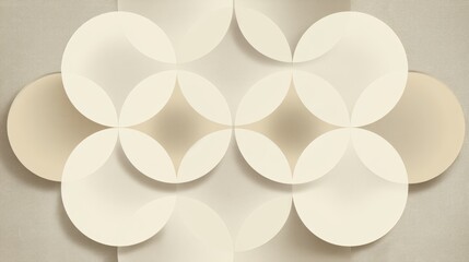 Minimal Abstract Design of Equal Sized Circles Arranged Creatively
