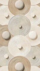 Seamless Circular Pattern in Minimal 2D Design with Neutral Tones