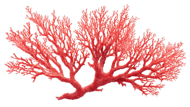 Coral branch delicate, pinkish-red, branching structure