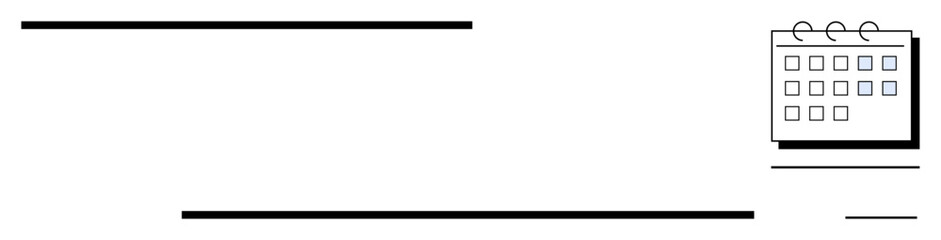 Obraz premium Desk calendar with spiral binding and lined date blocks for organization, planning, and scheduling tasks. Ideal for time management, productivity, meetings, deadlines, goal tracking, office use