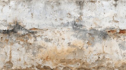 Fototapeta premium Aged grunge wall with peeling paint cracked plaster and subtle mold stains textured urban background for decay themed design and moody industrial interiors