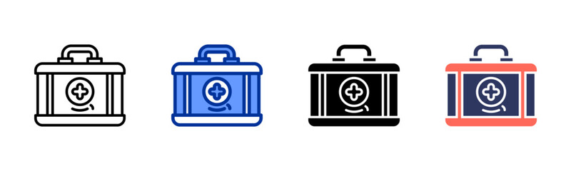 Baby First Aid Kit icon set multiple style collection