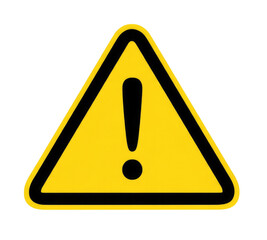 Yellow warning sign with exclamation mark transparent background cutout png