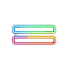 Obraz premium Colorful neon equals sign glows brightly against a illustration on transparent background