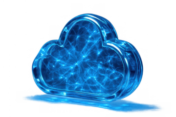Cloud symbol representing internet storage, abstract computing data, and network connection, communicating worldwide