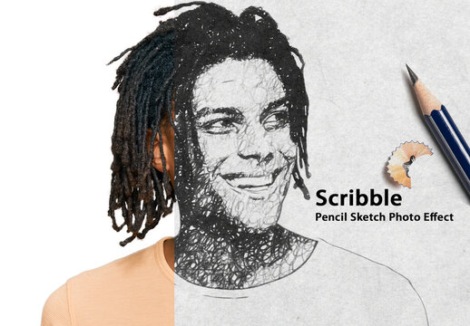 Scribble Pencil Sketch Photo Effect