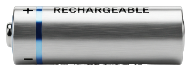 Rechargeable battery showcase tech lab product isolated on transparent background