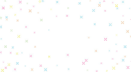 Colorful X Shapes Scattered on White Background vector