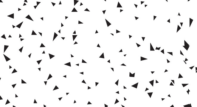 Random Black Triangles on White Background abstract
