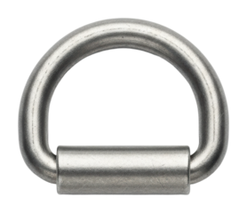 Metal d-ring fastener for heavy-duty use industrial isolated on transparent background