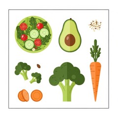 Healthy Food Vector Icons
