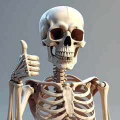 Digitally generated human skeletal form making an "okay" gesture