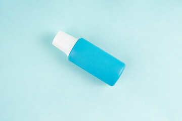 The soft blue backdrop highlights the medical and hygienic nature of the product