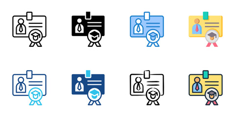 Apprenticeship icon set multiple style collection 
