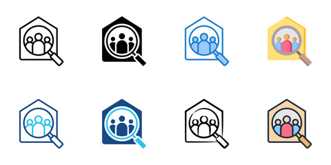 Job fair icon set multiple style collection 
