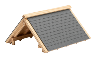 Building construction process rooftop design architecture aerial view isolated on transparent background