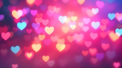 Abstract hearts bokeh, isolated on transparent background