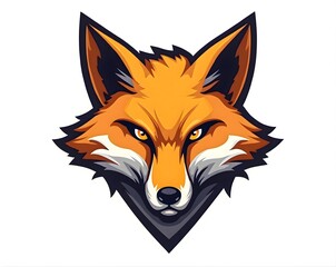 Obraz premium Foxy Hunter Mascot Traditional Orange Fox Head E-Sports Logo