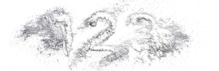 Fototapeta premium White Powder Number One Two Three on Transparent Background, PNG