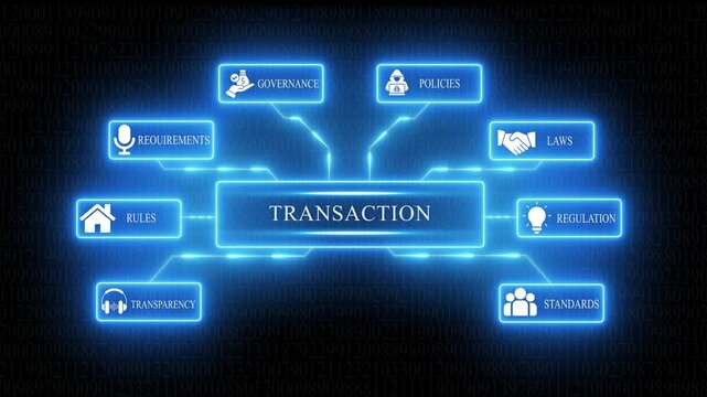 Transactional Flowchart Business Concepts Governance Policies Laws Regulation Transparency Standards Requirements Rules Digital Network