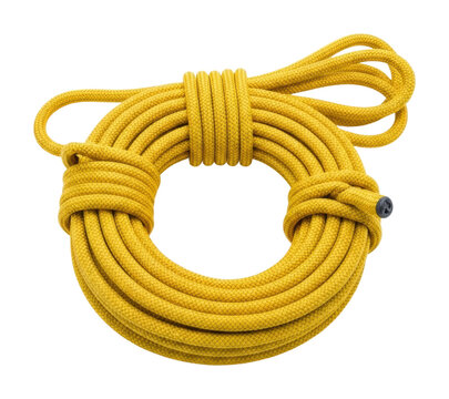 Yellow rope for activities camping equipment nature isolated on transparent background - Powered by Adobe