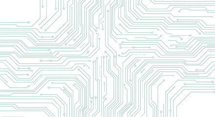 Futuristic circuit board design with vibrant green and blue lines, ideal for technology or innovation themes, conveying a sense of modern connectivity