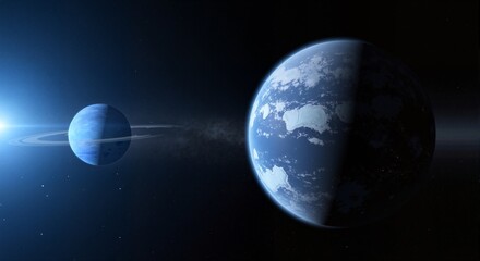 Naklejka premium Planets in Space