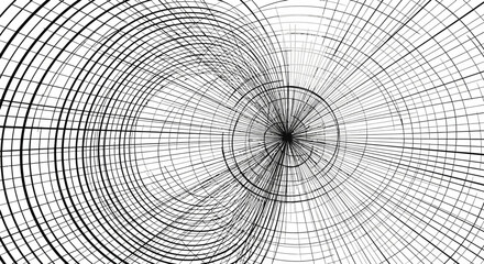 Dynamic black and white grid with swirling vortex effect for modern backgrounds or abstract designs, ideal for technology or futuristic themes