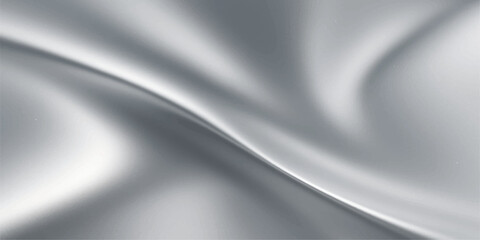Smooth silver silk fabric background with a soft, elegant texture and gentle wave motion