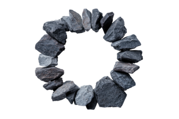 Rock wreath on black background