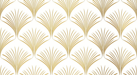 Elegant gold ginkgo leaf pattern on white background for sophisticated designs, stationery, and upscale branding projects needing a touch of luxury