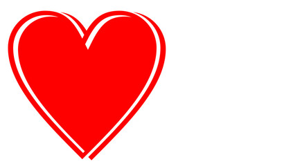 red heart on white background