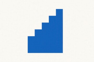 Fototapeta premium Abstract representation of growth with dynamic blue staircase shape symbolizing progress and achievement highlighted against an off white textured backdrop emphasizing simplicity and clarity