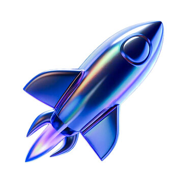 3d dispersion glass shape rocket design elements