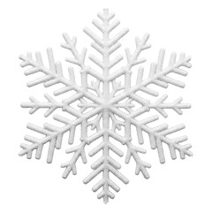 Realistic White Snowflake Isolated on Transparent Background PNG