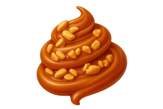 Caramel peanut swirl topping a sweet dessert