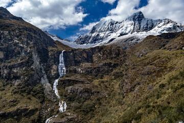 waterfall in the mountains