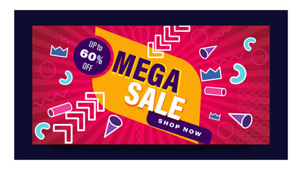Special offer mega sale banner background template. Discount abstract promotion layout poster. suitable for promotion needs. vector illustrator.