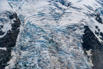 close up of a glacier from above